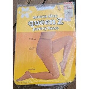 Vintage Queen Size Nylon Panty Hose White Extra Wide 165-210 Lbs 1960s Zayre